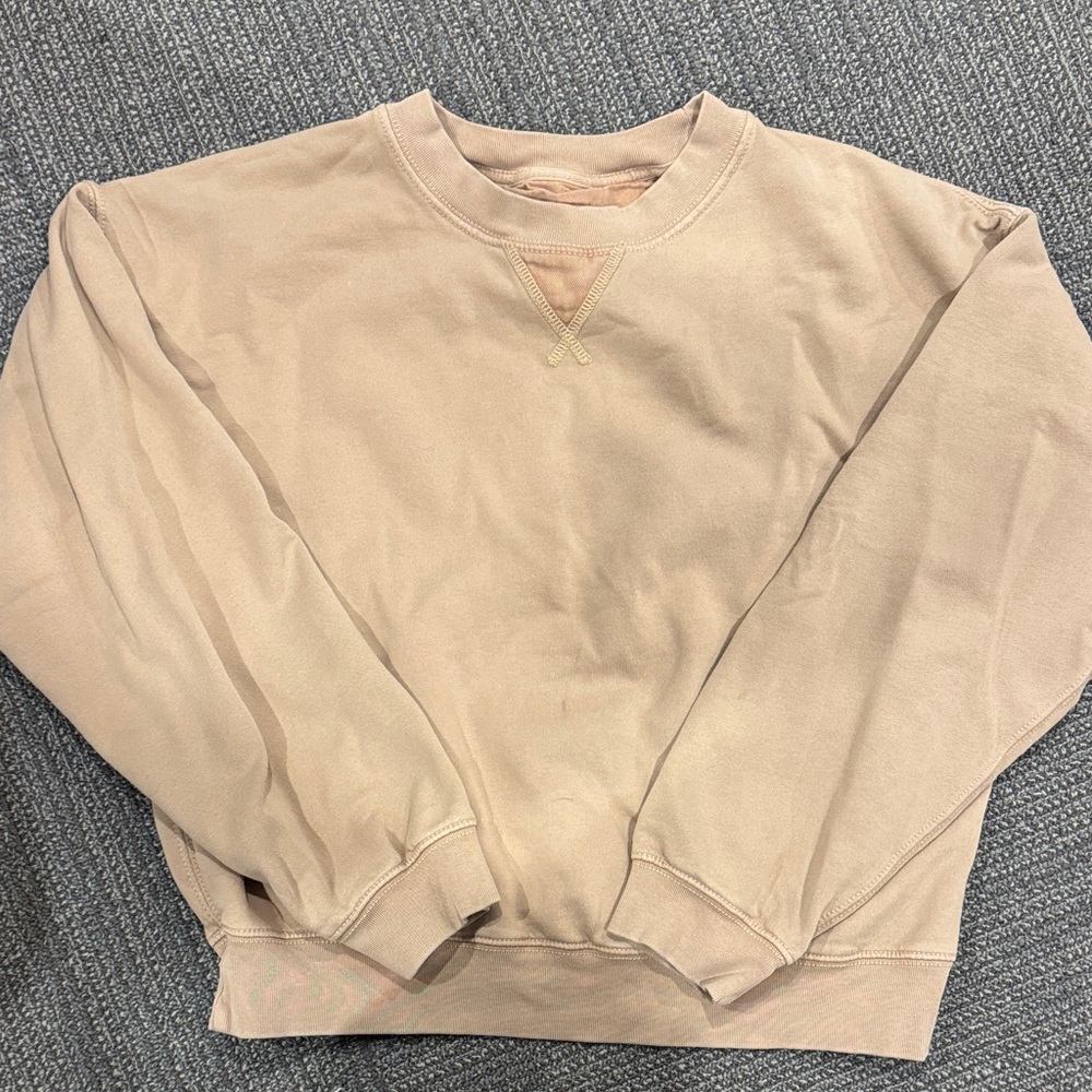 American Eagle Outfitters Women's Tan Crewneck Sweatshirt
